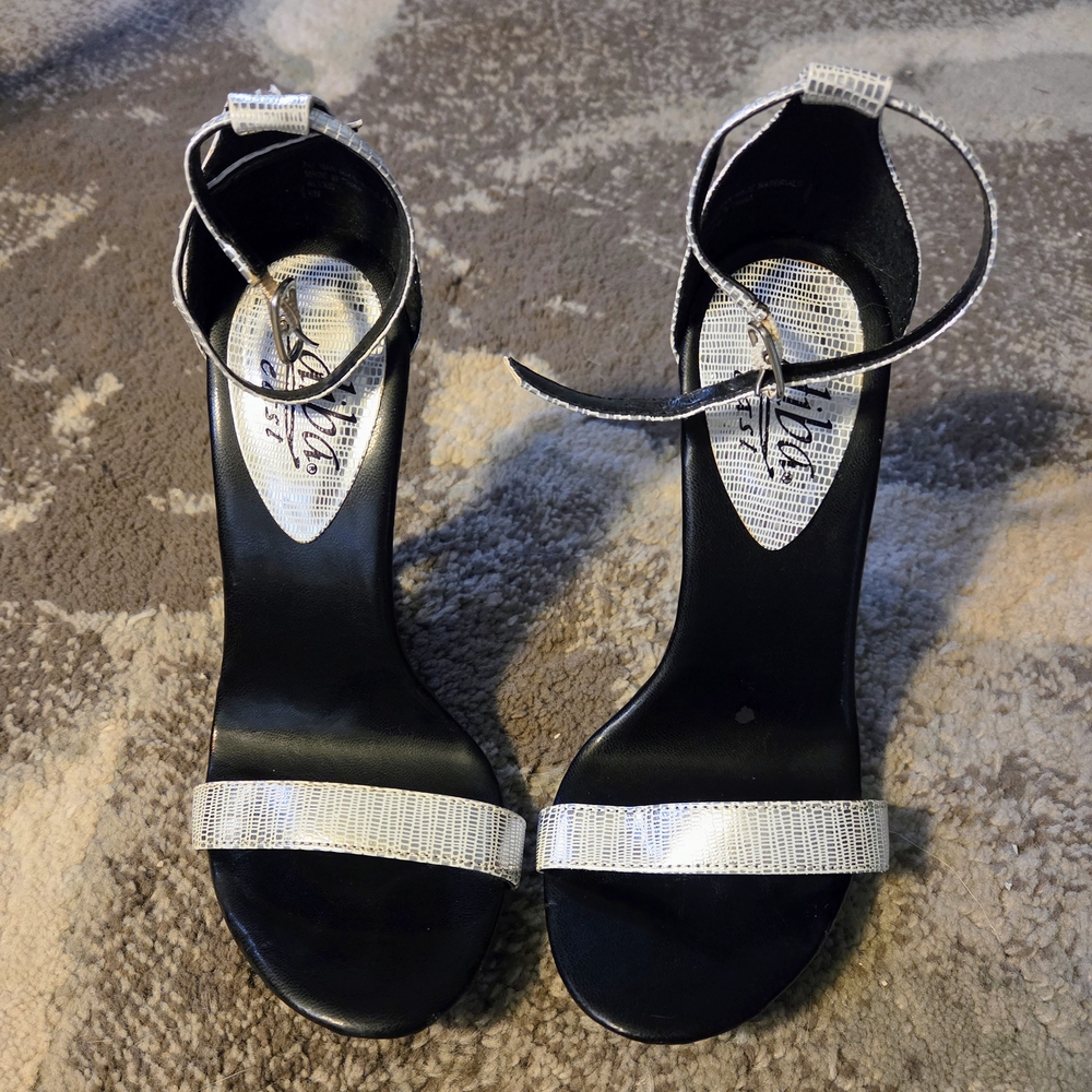 DONATED - Diba Black and Silver Strappy Heels